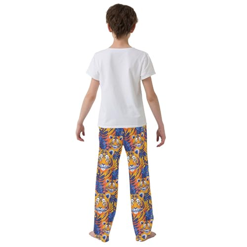 Tiger Pajamas Bottoms with Pockets Comfy Pjs Sleepwear Elastic Waistband Pajamas Pants Lounge Pants for 6-14 Years3