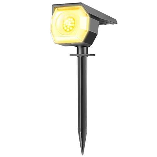 Peasur 1 Pack Solar Spot Lights Outdoor, Solar Spotlights Outdoor Waterproof 2-in-1 Auto On/Off...