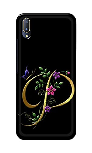 Image of Printed Hard Back Cover Case for Vivo V11 Pro Back Cover (Alphabet P) -1803