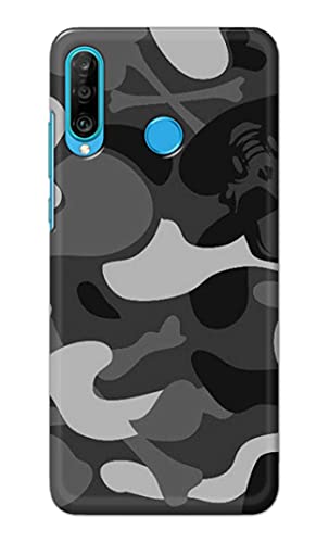 Image of Printed Hard Back Cover Case for Huawei P30 Lite | Huawei Nova 4e Back Cover (Army Pattern) -702