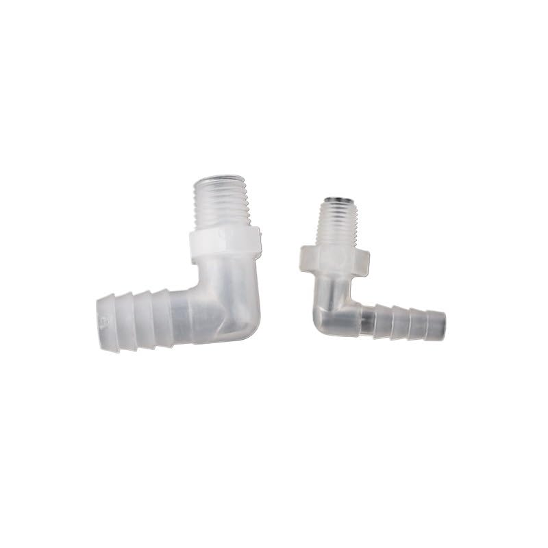 50 Uds 1/4,1/8 pulgadas hilo macho Pagoda codo conector exterior Dia3.9-11,1mm adaptador de tubo de manguera de plástico bomba de aire riego de tanque de peces(6.4mm-1/8)