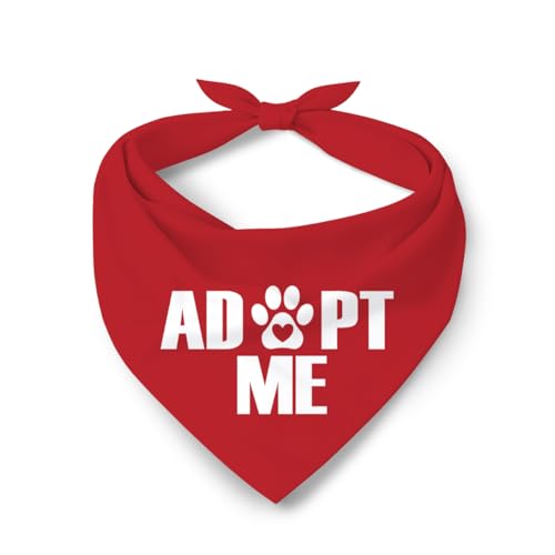 Adopt Me Dog Bandana Rescue Awareness Pet Scarf Adoption Event Dog Bandana Adjustable Comfortable Triangle Dogs Scarf for Small Medium Dogs