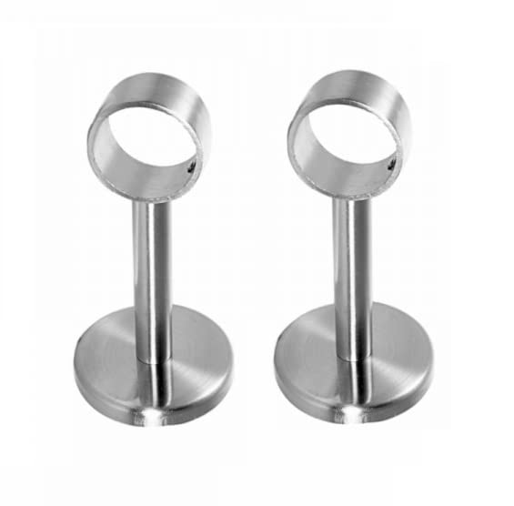 Close Cap Stainless Steel Universal Ceiling Mount Bracket Silver Wall Mount Ceiling Holder Brackets for Door and Windows - Pack of 2 Piece-image-32