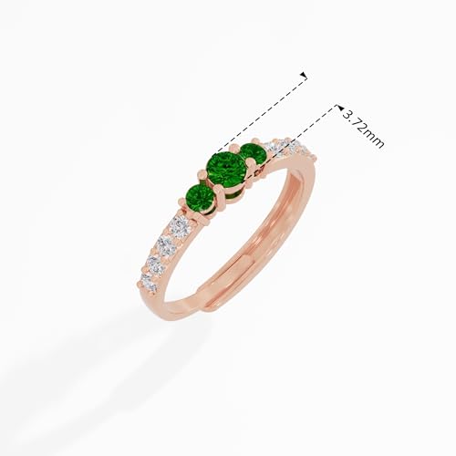 Image of U ARE 925 Sterling Silver 18K Gold and Rose Gold Plated Sparkling Three-Stone Ring | Gift for Women and Girls | With Certificate of Authenticity and 925 Stamp