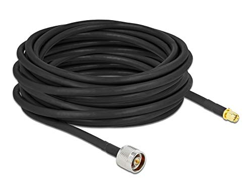 Delock Cable de antena N macho a SMA macho, LMR/CFD300, 10 m, baja pérdida