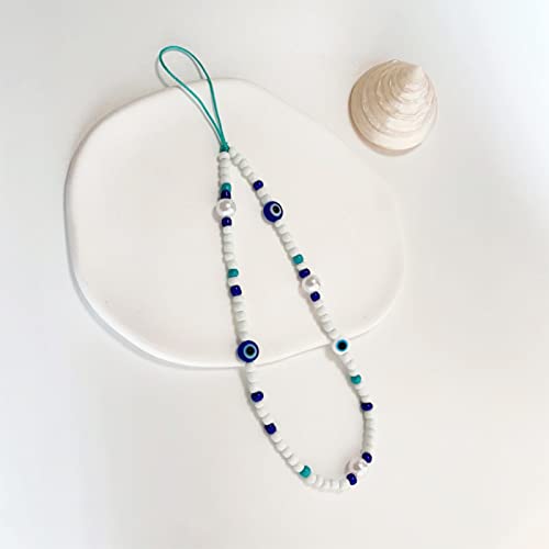 Syfunlv Chaîne de Téléphone Portable, Chaîne de Téléphone Portable Perle Charme, Anti-Perte chaîne de téléphone Portable Sangle Cordon, Dragonne Telephone Portable Perles.