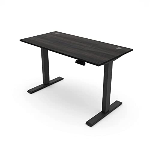 Sit Stand Desk 48 X 24 Inches Dual Motor Standing Desk, Electric Height Adjustable Desk With Whole Piece Desk Board Usb Port For Home Office (Grey Walnut Tabletop+Black Frame) #TOP6
