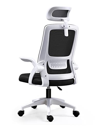 JIQAIO 椅子 オフィスチェア デスクチェア イス テレワーク メッシュ コンパクト ハイバック跳ね上げ式アームレスト 360度回転 座面昇降 強化ナイロン樹脂ベース 静音PUキャスター H-WY01