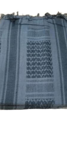 Generic AL KHAANI Military Shemagh Tactical Desert Scarf(43X43) 100% Cotton Keffiyeh Scarf Wrap for Men And Women. (BLACK)3