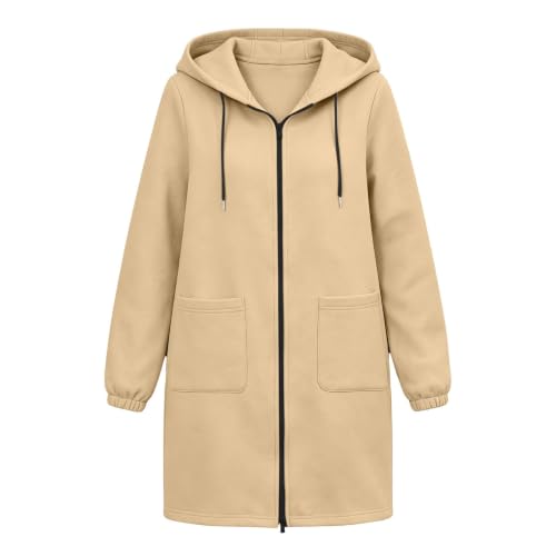 Long Sweatshirt Jacket for Women Zipper Cardigan Sweaters Fleece Jacket - image 5