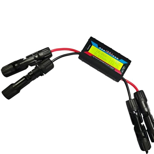 RC Amp Watt Meter Power Analyzer For Solar Panels Or Wind Turbines System 150A/200A Aircraft Power Meter Solar Tester With Photovoltaic Connector (200A Yellow)