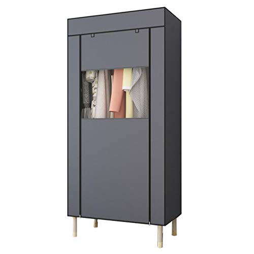 Armario de tela portátil de 85x50x190 cm con estructura de pie para ropa y almacenamiento modular 2