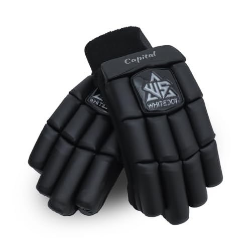 Image of WHITEDOT Sports Capital Pu Cricket Batting Gloves (Black Boys /Small Right Hand)