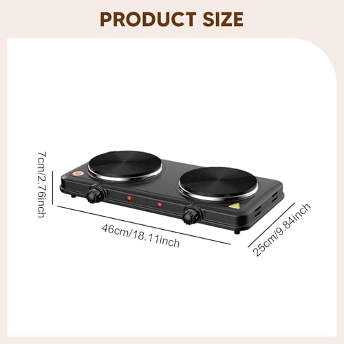 Image of GLAB INDIA Electric hot plate double burners 1000 watt each /electric chula (46Cmx7Cmx25Cm) White colour