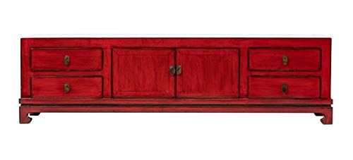 Fine Asianliving Chinese TV-Meubel Glanzend Rood B180xD40xH50cm