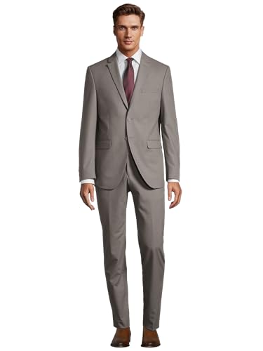 Steffen Klein Herren Designer Anzug - Slim Fit - Größe 102 - Zweiteiler Business Anzug - Taupe Melange