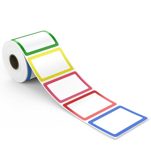 Étiquettes autocollantes unies LotFancy en rouleau de 5 couleurs pour l'école et la maison