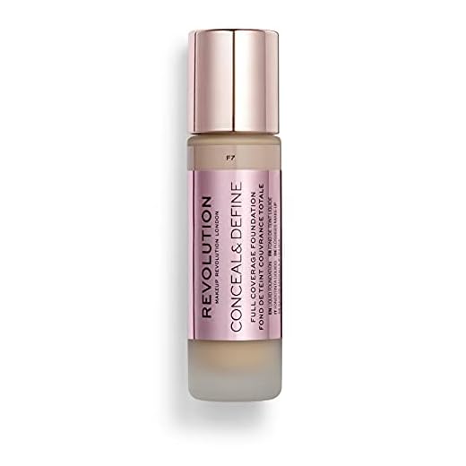 Makeup Revolution, Base de maquillaje Conceal & Define, F7, 23ml