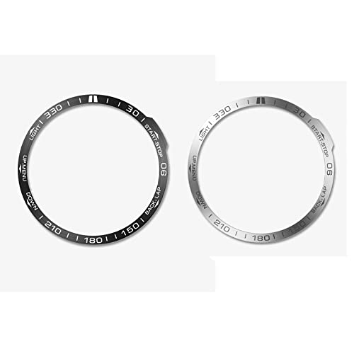 HMHAMA Confezione da 2 lunette per orologio Garmin Fenix 7, in acciaio inossidabile, anti graffi, protezione contro le collisioni, anello per lo styling per orologi intelligenti, nero + argento