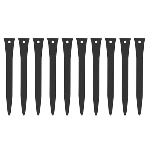 10-Pack of 12-inch Metal Landscape Edge Posts, Black Garden Posts, Garden