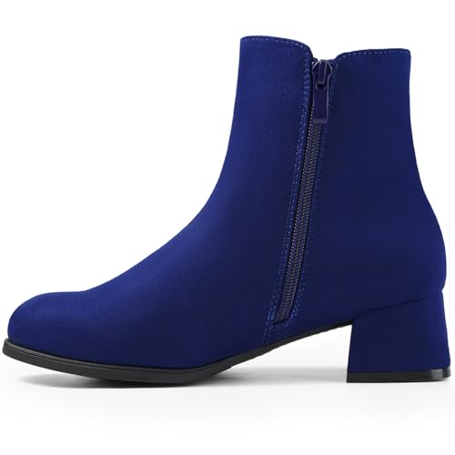 Harvest Land Women's Ankle Boots Low Heels Suede Chunky Fashion Booties2