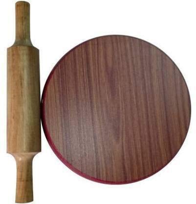 Liolis – The Indian Craftsman Chakla Belan Rolling Pin & Board (Brown, Pack of 2)