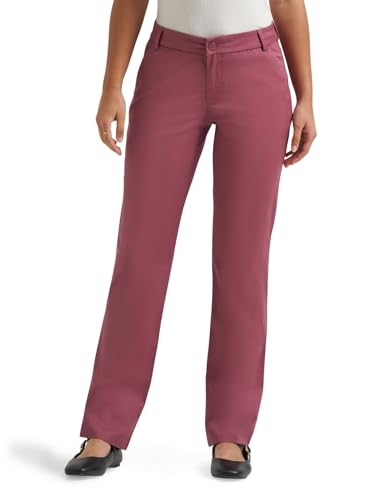 Lee Women's Wrinkle Free Relaxed Fit Straight Leg Pant, Plumeria
