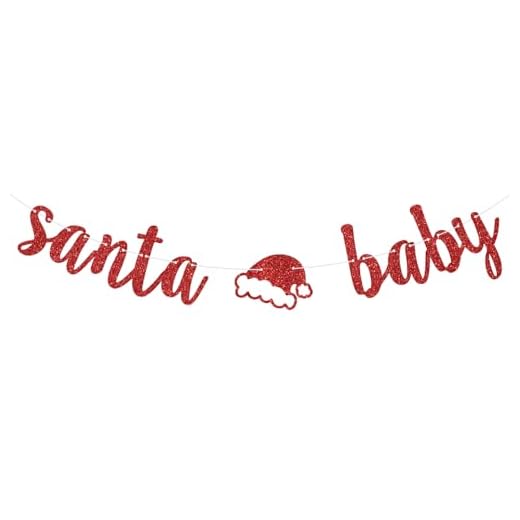 27+ Adorable Santa Baby Baby Shower Ideas You’ll Love 2 Santa Baby Banner - Welcome Little Christmas, Christmas Themed Baby Shower Gender Reveal Party Decorations