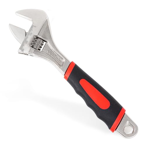 Navegando 12 Zoll Rollgabelschlüssel Groß Verstellbarer Schraubenschlüssel, 300mm Adjustable Wrench, Rostfrei, Hochfester Kohlenstoffstahl, Profi-Werkzeug
