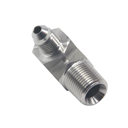 Image of HFS(R) 3 /8 inch Male NPT to 1 /4 inch Male JIC Elbow 90 Flare Pipe Fitting 304 Stainless Steel (3 /8 inch MNPT x 1 /4 inch MJIC)