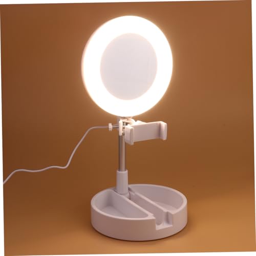 Support pliable pour téléphone portable avec lampe annulaire réglable