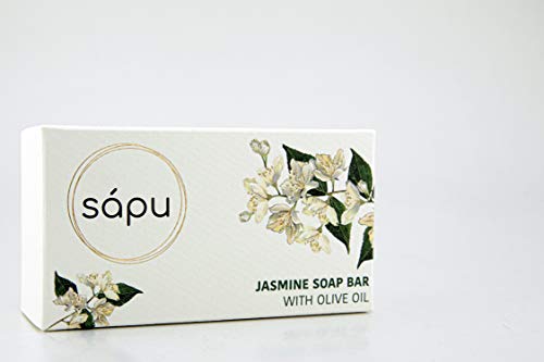 Jasmine Soap Bar with Olive Oil & Squalane Oil - Soap for Hair & Body Wash - 100% Natural & Organic - 8.5oz (240g) each