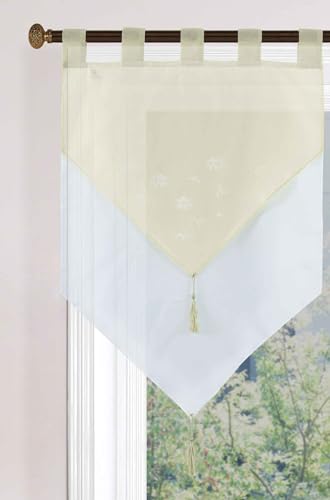 Gardinenbox Scheibengardine HxB 90x60 cm Creme »GERA« Zweilagig Voile...