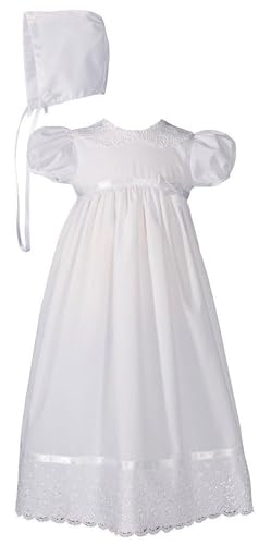 Girls Christening Baptism Gown with Lace Collar