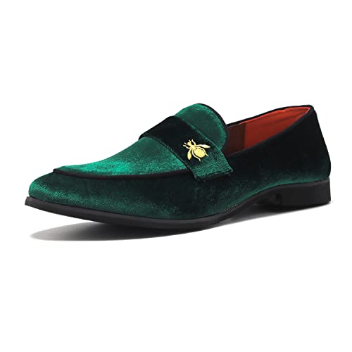 Image of FLQL Men's Luxury Penny Loafer Slip-On Velvet Shoes Party Dancing Shoes Suede Wedding Shoes Plus Size 7-13