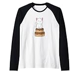 Katze mit Geburtstagstorte Raglan