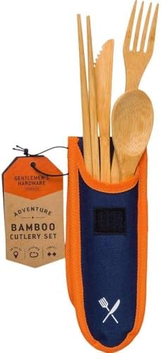 Gentlemen's Hardware, Travel Bamboo Cutlery Set, One Color, One Size image 5