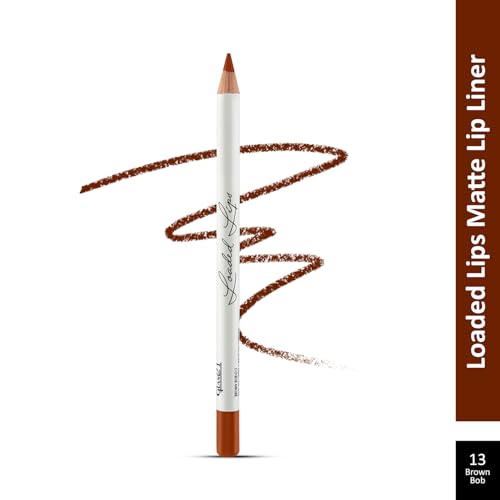 Image of Glam21 Loaded Lips Matte Lip Liner For Clean Contoured Lip | Creamy, Easy Slide Formula | Renders Perfect Pout & Long-Lasting | Waterproof | Transfer-Proof Matte Finish | One-Stroke Color Application | Non-Drying | 1.1gm Each | Brown Bob-13