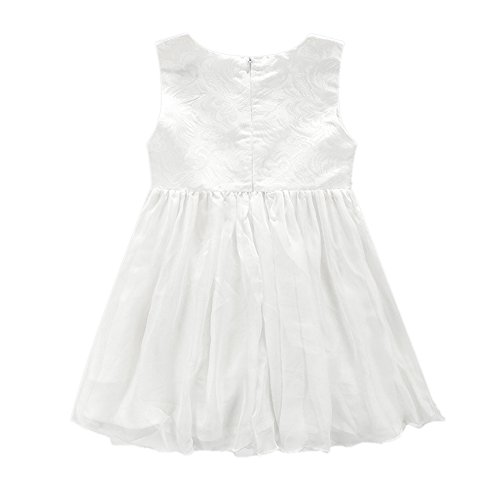 Diamondo Infantil Meninas Vestido de Véu Branco Diamante Floral Saia de Vestido de Princesa (Idade (