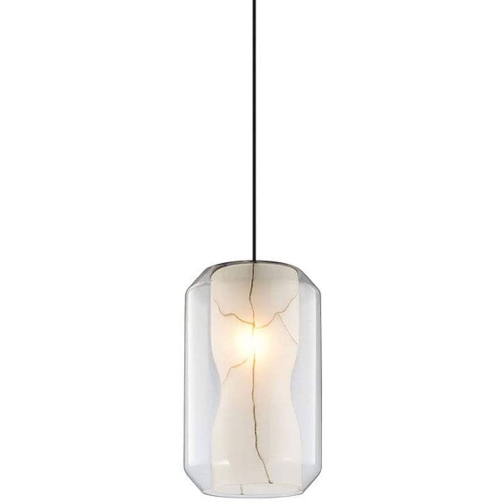 HXYSXHJUO Industrial Pendant Light,Mini Glass Chandelier, for Kitchen Island,Bell Droplight in White Finish with Clear Glass, Adjustable Hanging Height