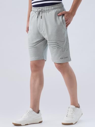 Image of Park Avenue Men Regular Fit Solid Pattern Pure Cotton Flat Front Loungewear Shorts