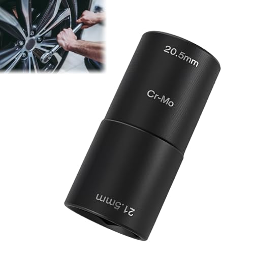 Douille à choc à double extrémité 1/2", douille d'écrou de roue de 20,5 mm et 21,5 mm, outil de clé à chocs 1/2", 6 points, clé à écrou de roue CR-MO, douilles d'écrou de roue compatible avec Ford