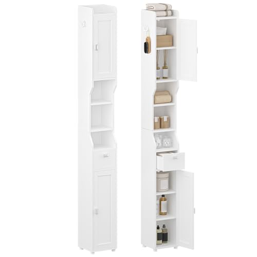 HEXCELEN Badezimmerschrank, Badschrank Schmal Hoch, Hochschrank Badezimmer,...