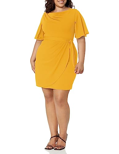 Robe chic femme DKNY Scuba Crepe col bénitier robe mi-longue habillée