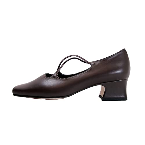 Peerage Mazie Women's Wide Width Criss-Cross Straps Leather Pumps3