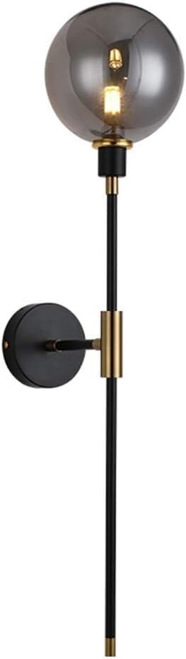 Aplique de pared lineal gris humo con varilla larga y acabados metálicos de alta calidad