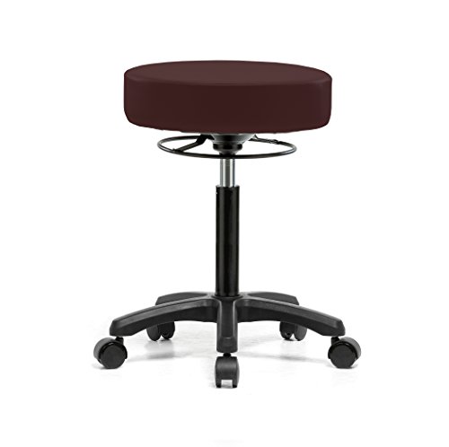 Image of Perch Life Height Adjustable Stool | Medium Bench Height 20.5-28 inch | Burgundy Fabric