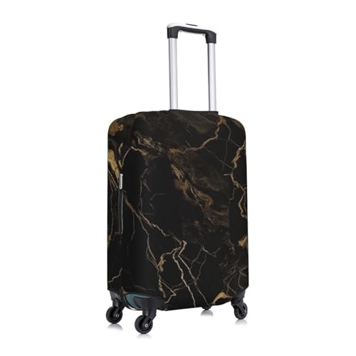 Travel Luggage Cover for Suitcase Tsa Approved, Washable Elastic Suitcase Protector, Gold Black Marble Suitcase Cover Anti-scratch Baggage Cover Fits 22-24 Inch Luggage Sleeve Large3