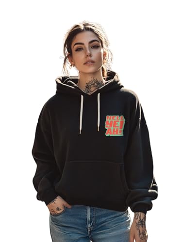 Image of JUNEBERRY Cotton Poly Fleece Oversized Fit Black, Green, Magenta, Mustard, Orange, Purple, Blue, Off White & Grey Graphic Printed Full Sleeve Hoodie for Women