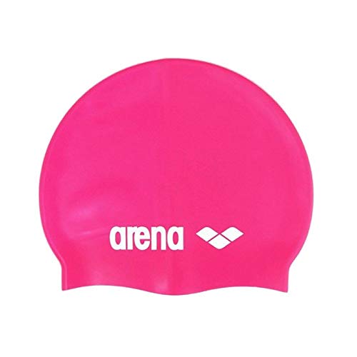 Arena Classic Silicone Bonnet de Piscine Mixte Adulte, Fuchsia/Blanc, Taille Unique